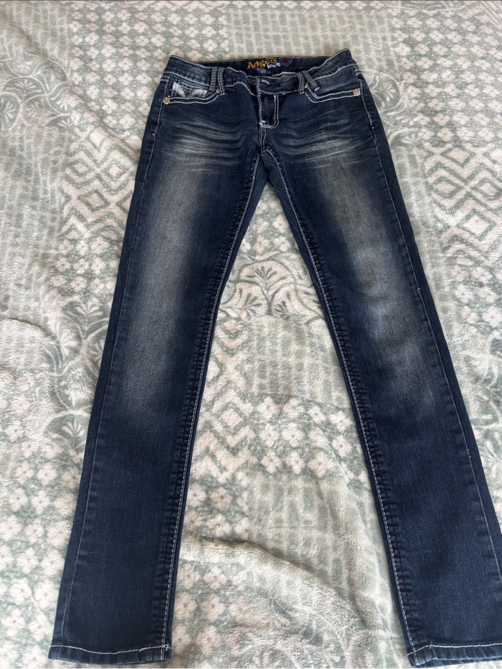 Dark Wash Skinny Jeans for Women - Distressed Stretch Fit